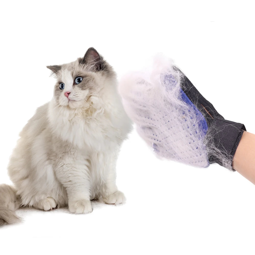Pet Grooming Glove – Hair Removal & Massage Brush for Cats and Dogs